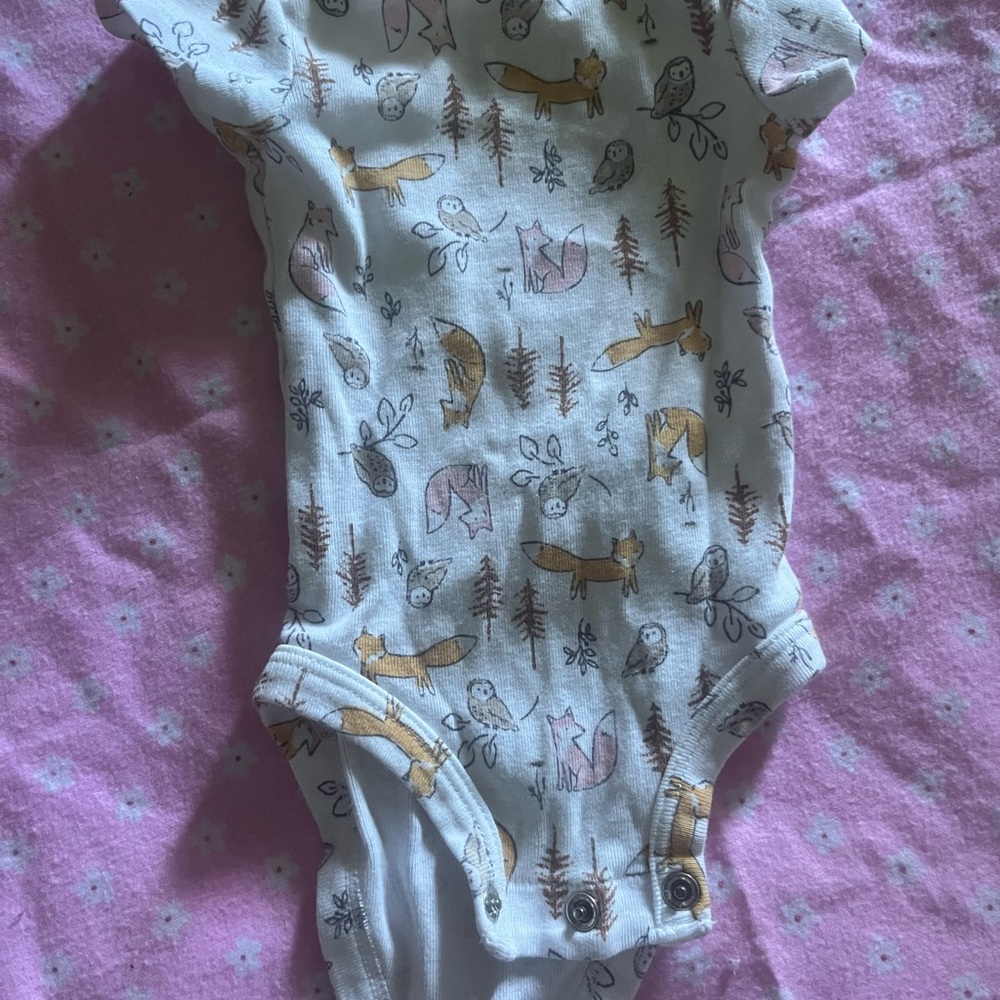 Adorable Woodland Print Baby Onesie
